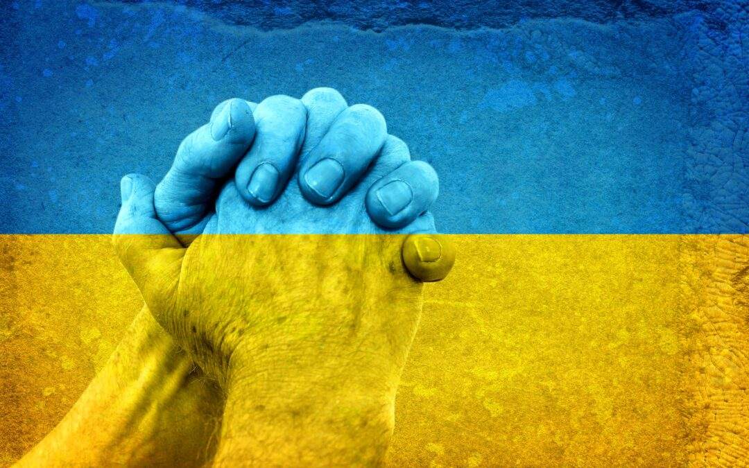 Ukraine Flag hand image