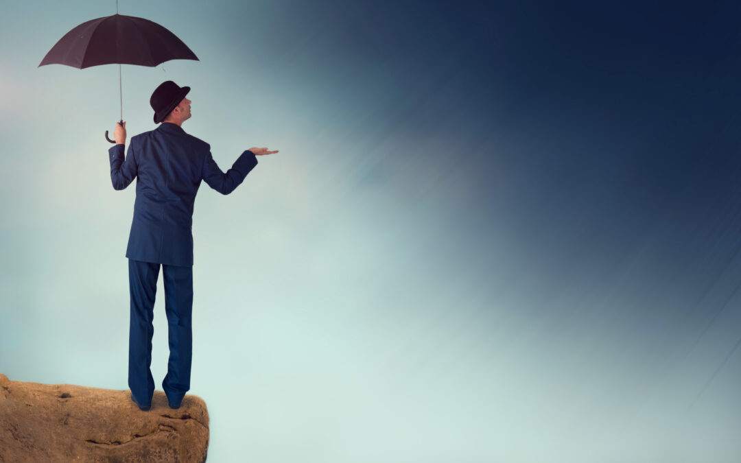 Man with umbrella